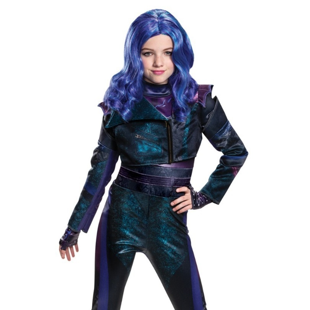 NEW Disney Descendants 3‎ Mal Child Youth Wig Purple Halloween Costume Cosplay